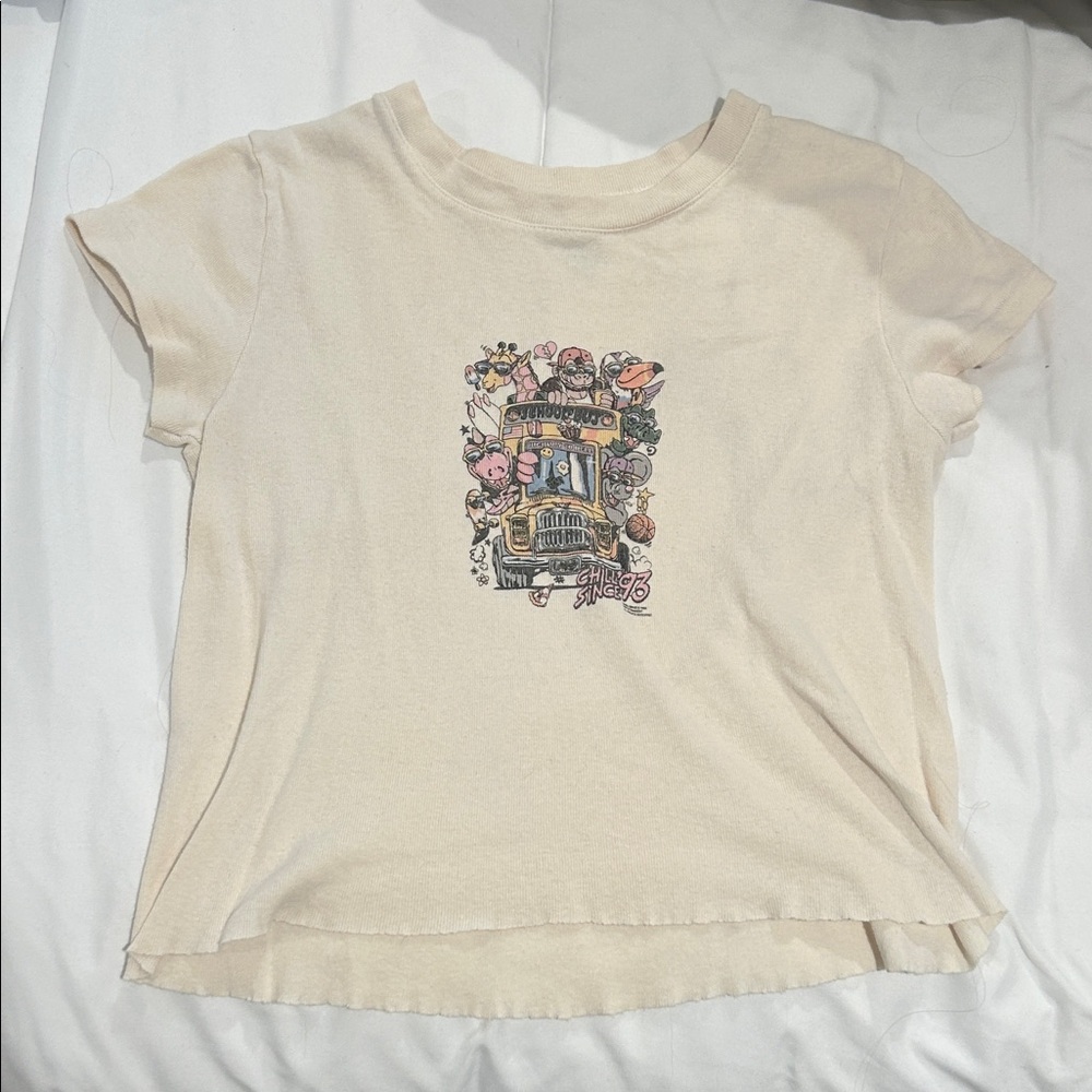 Cream Graphic baby Tee